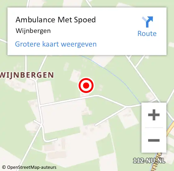 Locatie op kaart van de 112 melding: Ambulance Met Spoed Naar Wijnbergen op 24 juli 2020 09:01