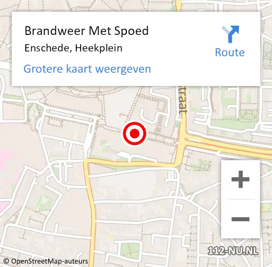Locatie op kaart van de 112 melding: Brandweer Met Spoed Naar Enschede, Heekplein op 24 juli 2020 09:15