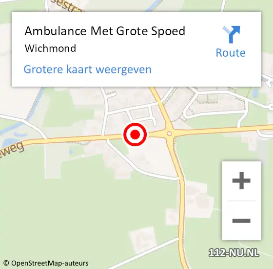 Locatie op kaart van de 112 melding: Ambulance Met Grote Spoed Naar Wichmond op 24 juli 2020 09:16