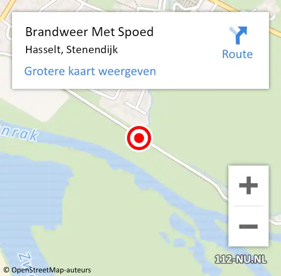 Locatie op kaart van de 112 melding: Brandweer Met Spoed Naar Hasselt, Stenendijk op 24 juli 2020 09:40
