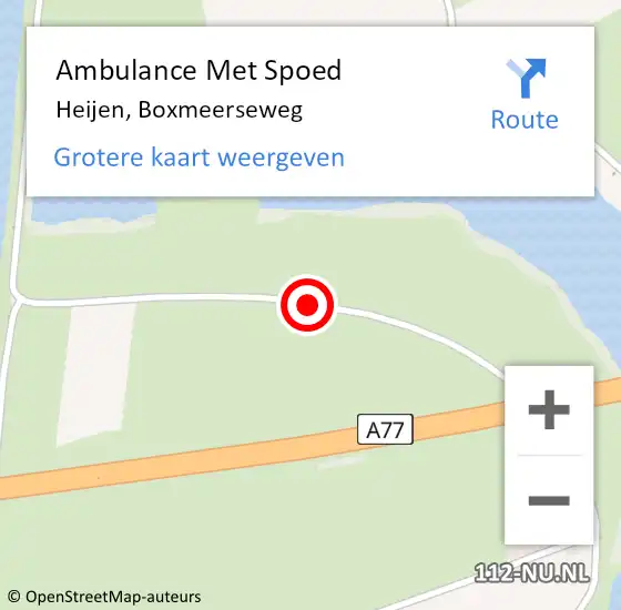 Locatie op kaart van de 112 melding: Ambulance Met Spoed Naar Heijen, Boxmeerseweg op 24 juli 2020 11:30