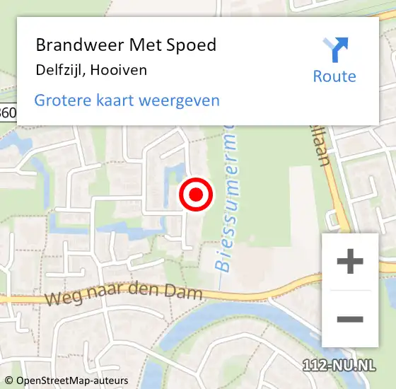 Locatie op kaart van de 112 melding: Brandweer Met Spoed Naar Delfzijl, Hooiven op 13 mei 2014 16:24