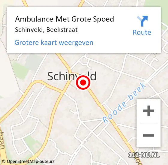 Locatie op kaart van de 112 melding: Ambulance Met Grote Spoed Naar Schinveld, Beekstraat op 13 mei 2014 16:25