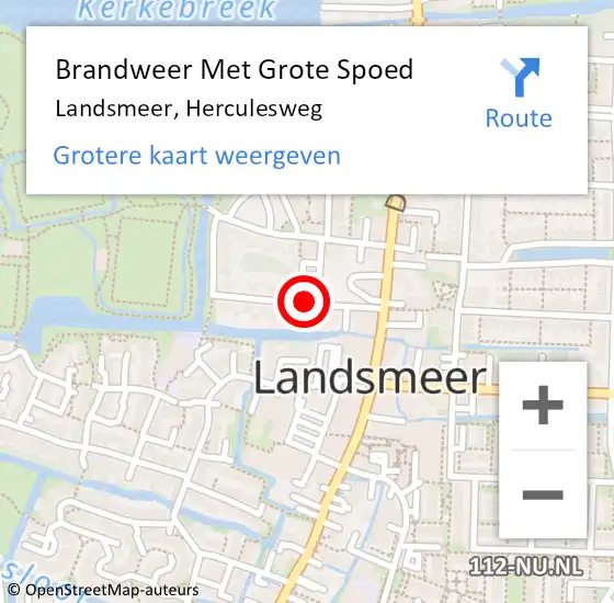 Locatie op kaart van de 112 melding: Brandweer Met Grote Spoed Naar Landsmeer, Herculesweg op 24 juli 2020 15:07