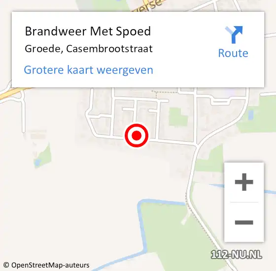 Locatie op kaart van de 112 melding: Brandweer Met Spoed Naar Groede, Casembrootstraat op 24 juli 2020 15:16