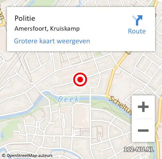 Locatie op kaart van de 112 melding: Politie Amersfoort, Kruiskamp op 24 juli 2020 16:03