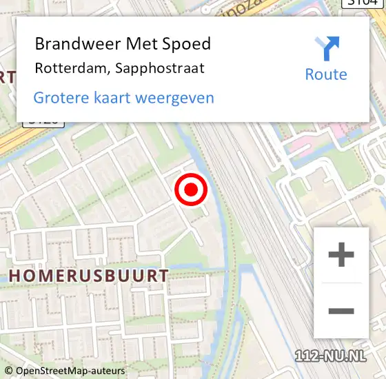 Locatie op kaart van de 112 melding: Brandweer Met Spoed Naar Rotterdam, Sapphostraat op 24 juli 2020 17:07