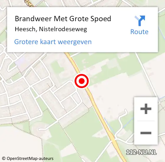 Locatie op kaart van de 112 melding: Brandweer Met Grote Spoed Naar Heesch, Nistelrodeseweg op 24 juli 2020 17:40