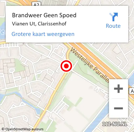 Locatie op kaart van de 112 melding: Brandweer Geen Spoed Naar Vianen Ut, Clarissenhof op 24 juli 2020 18:52