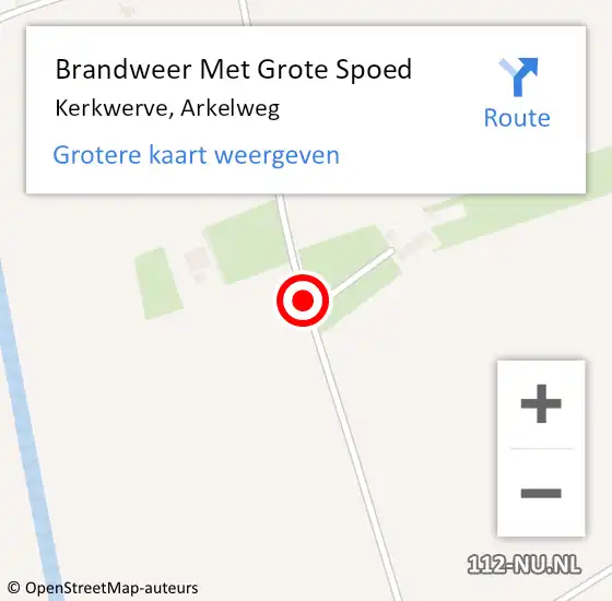 Locatie op kaart van de 112 melding: Brandweer Met Grote Spoed Naar Kerkwerve, Arkelweg op 24 juli 2020 20:54