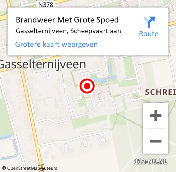 Locatie op kaart van de 112 melding: Brandweer Met Grote Spoed Naar Gasselternijveen, Scheepvaartlaan op 13 mei 2014 17:06