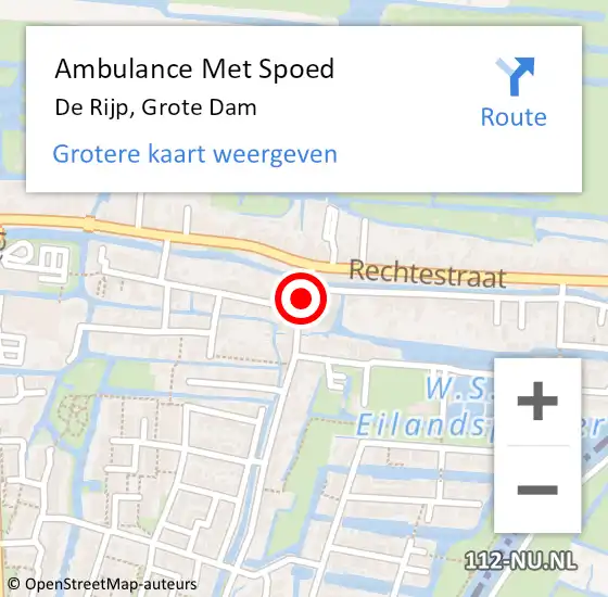 Locatie op kaart van de 112 melding: Ambulance Met Spoed Naar De Rijp, Grote Dam op 24 juli 2020 20:56