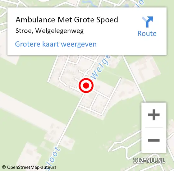 Locatie op kaart van de 112 melding: Ambulance Met Grote Spoed Naar Stroe, Welgelegenweg op 24 juli 2020 21:26
