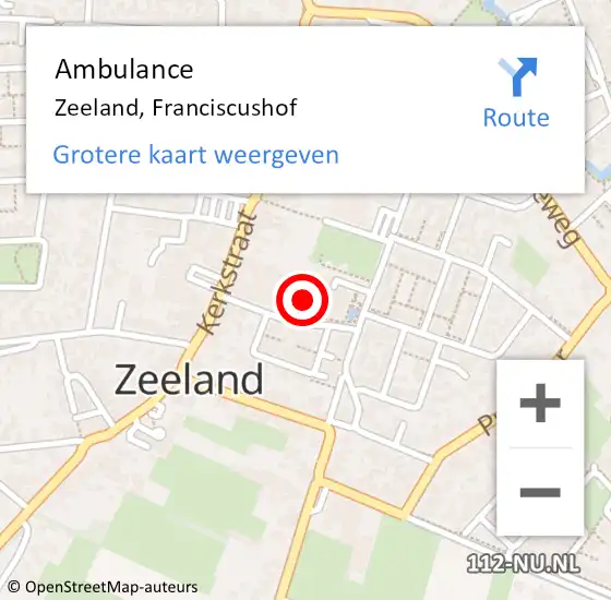 Locatie op kaart van de 112 melding: Ambulance Zeeland, Franciscushof op 24 juli 2020 21:28