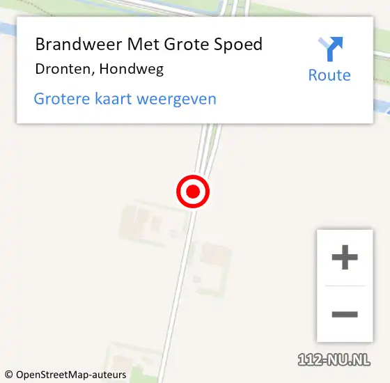 Locatie op kaart van de 112 melding: Brandweer Met Grote Spoed Naar Dronten, Hondweg op 24 juli 2020 21:41