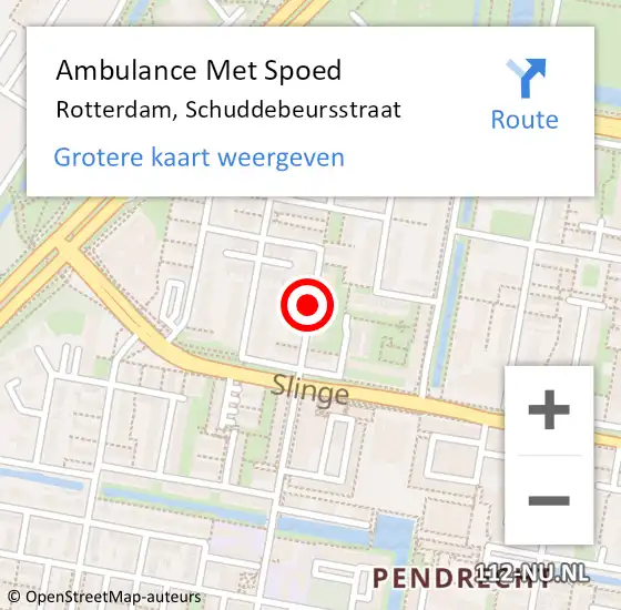 Locatie op kaart van de 112 melding: Ambulance Met Spoed Naar Rotterdam, Schuddebeursstraat op 24 juli 2020 21:44