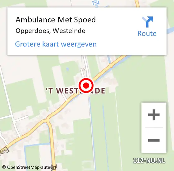 Locatie op kaart van de 112 melding: Ambulance Met Spoed Naar Opperdoes, Westeinde op 24 juli 2020 22:20