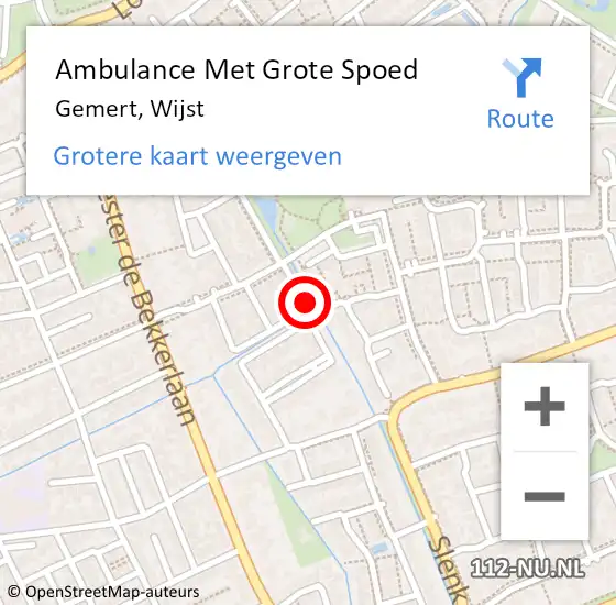 Locatie op kaart van de 112 melding: Ambulance Met Grote Spoed Naar Gemert, Wijst op 24 juli 2020 22:58