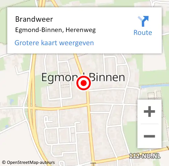 Locatie op kaart van de 112 melding: Brandweer Egmond-Binnen, Herenweg op 24 juli 2020 23:20