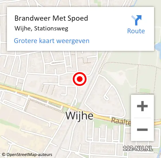 Locatie op kaart van de 112 melding: Brandweer Met Spoed Naar Wijhe, Stationsweg op 25 juli 2020 00:08