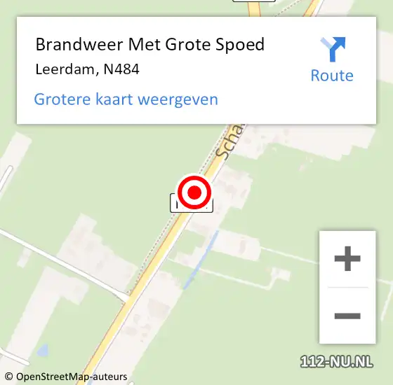 Locatie op kaart van de 112 melding: Brandweer Met Grote Spoed Naar Leerdam, N484 op 25 juli 2020 00:18