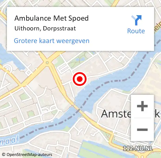 Locatie op kaart van de 112 melding: Ambulance Met Spoed Naar Uithoorn, Dorpsstraat op 25 juli 2020 01:38