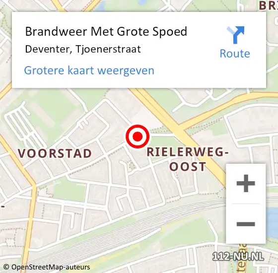 Locatie op kaart van de 112 melding: Brandweer Met Grote Spoed Naar Deventer, Tjoenerstraat op 25 juli 2020 05:14