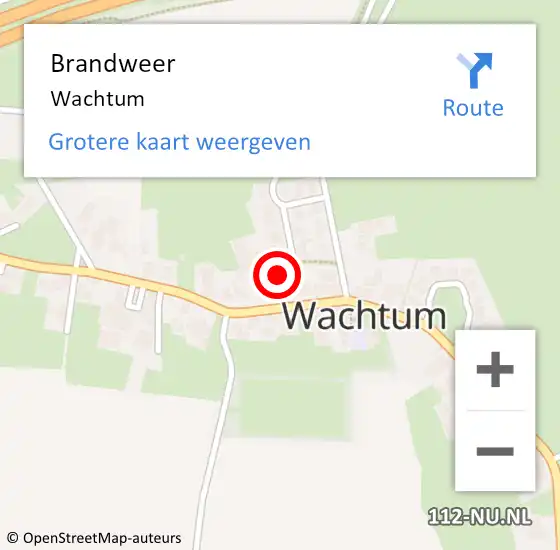 Locatie op kaart van de 112 melding: Brandweer Wachtum op 25 juli 2020 05:29