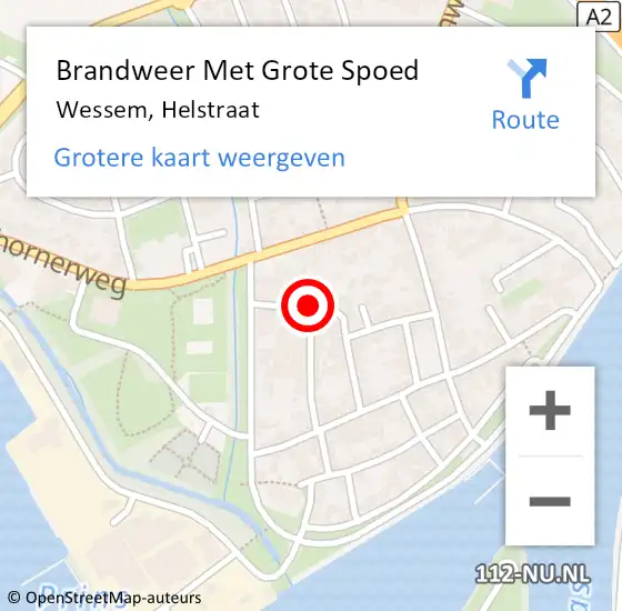 Locatie op kaart van de 112 melding: Brandweer Met Grote Spoed Naar Wessem, Helstraat op 25 juli 2020 05:36