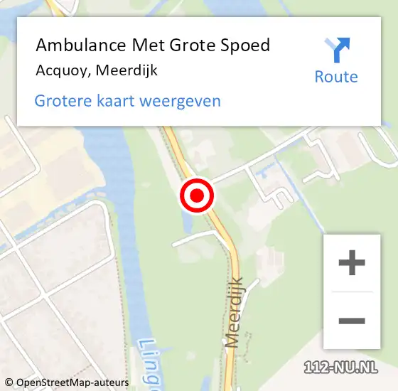 Locatie op kaart van de 112 melding: Ambulance Met Grote Spoed Naar Acquoy, Meerdijk op 25 juli 2020 05:41