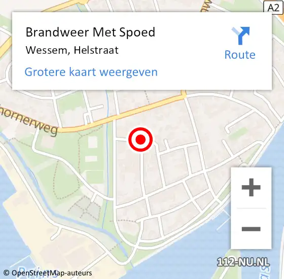 Locatie op kaart van de 112 melding: Brandweer Met Spoed Naar Wessem, Helstraat op 25 juli 2020 06:15