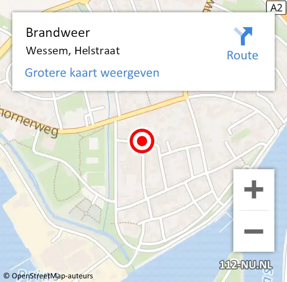 Locatie op kaart van de 112 melding: Brandweer Wessem, Helstraat op 25 juli 2020 08:01