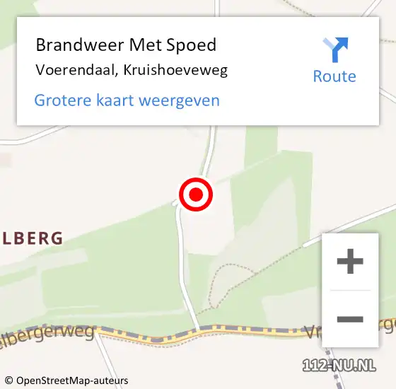 Locatie op kaart van de 112 melding: Brandweer Met Spoed Naar Voerendaal, Kruishoeveweg op 25 juli 2020 09:30