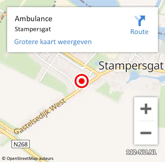 Locatie op kaart van de 112 melding: Ambulance Stampersgat op 25 juli 2020 12:43