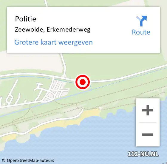 Locatie op kaart van de 112 melding: Politie Zeewolde, Erkemederweg op 25 juli 2020 14:23