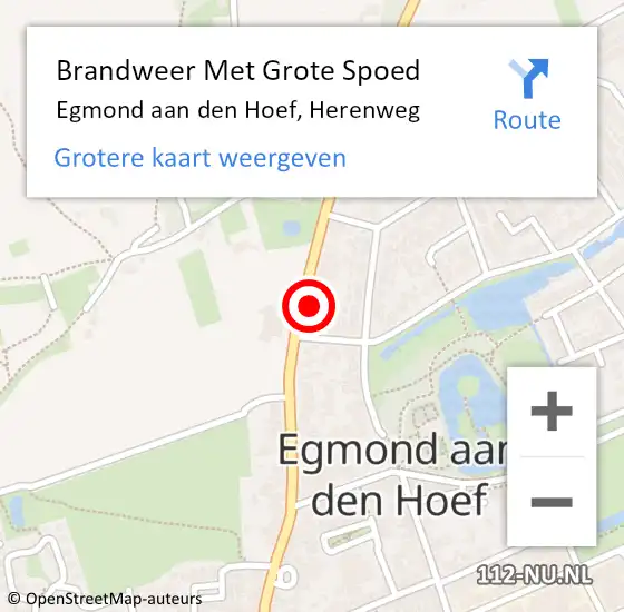 Locatie op kaart van de 112 melding: Brandweer Met Grote Spoed Naar Egmond aan den Hoef, Herenweg op 13 mei 2014 18:24