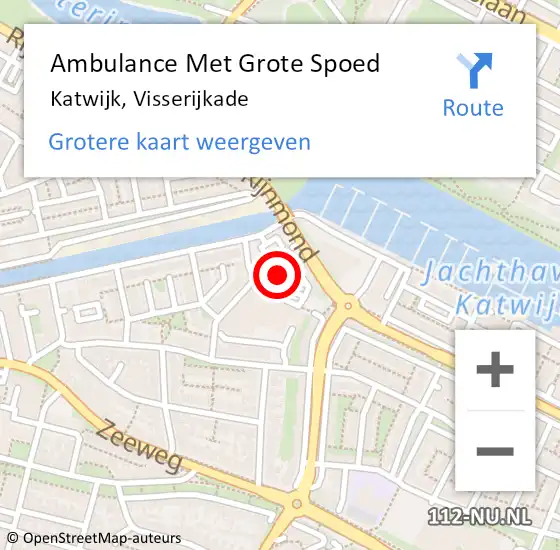 Locatie op kaart van de 112 melding: Ambulance Met Grote Spoed Naar Katwijk, Visserijkade op 25 juli 2020 17:21