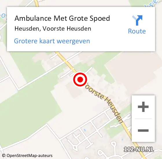 Locatie op kaart van de 112 melding: Ambulance Met Grote Spoed Naar Heusden, Voorste Heusden op 25 juli 2020 17:44