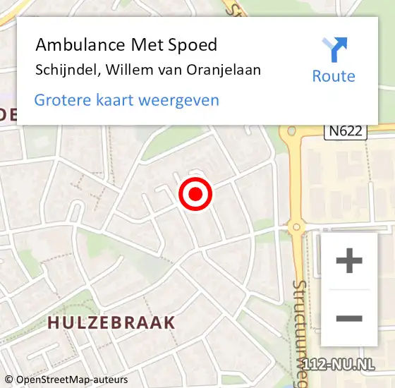 Locatie op kaart van de 112 melding: Ambulance Met Spoed Naar Schijndel, Willem van Oranjelaan op 25 juli 2020 19:17