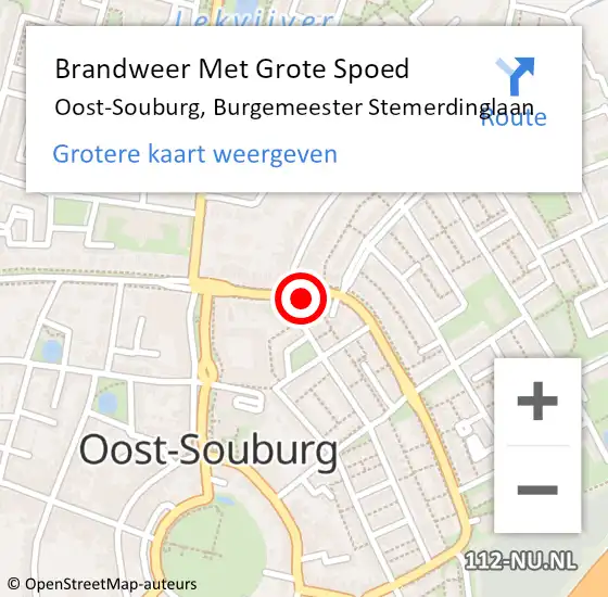 Locatie op kaart van de 112 melding: Brandweer Met Grote Spoed Naar Oost-Souburg, Burgemeester Stemerdinglaan op 25 juli 2020 22:05