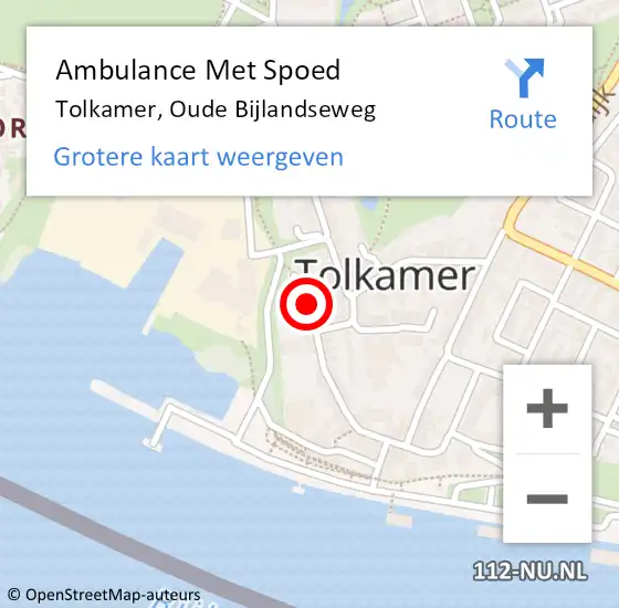 Locatie op kaart van de 112 melding: Ambulance Met Spoed Naar Tolkamer, Oude Bijlandseweg op 26 juli 2020 01:17