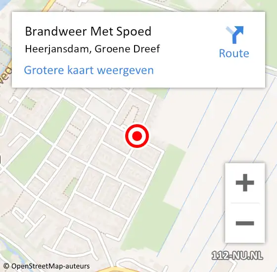 Locatie op kaart van de 112 melding: Brandweer Met Spoed Naar Heerjansdam, Groene Dreef op 26 juli 2020 01:29