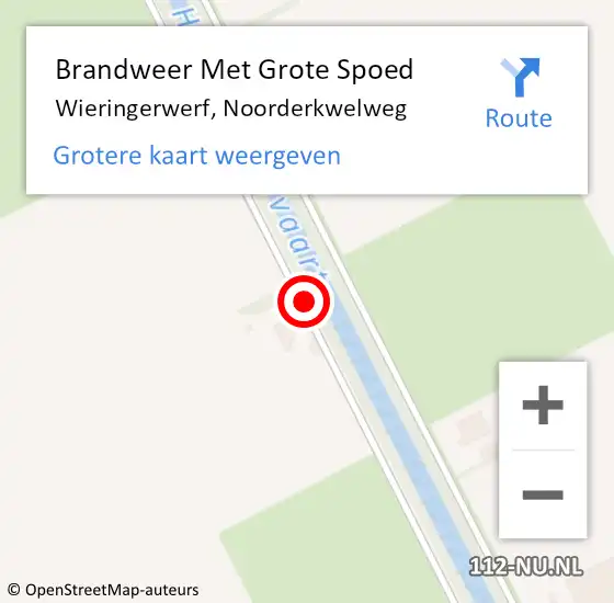 Locatie op kaart van de 112 melding: Brandweer Met Grote Spoed Naar Wieringerwerf, Noorderkwelweg op 26 juli 2020 04:24