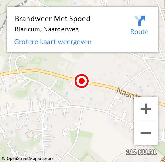 Locatie op kaart van de 112 melding: Brandweer Met Spoed Naar Blaricum, Naarderweg op 26 juli 2020 11:06