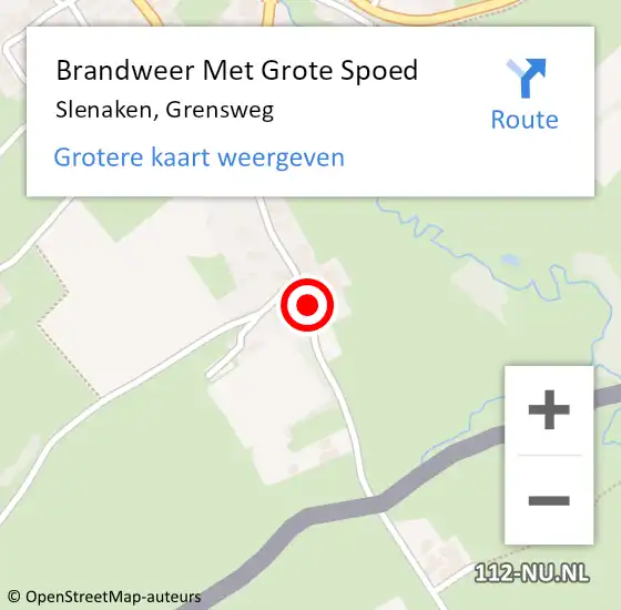 Locatie op kaart van de 112 melding: Brandweer Met Grote Spoed Naar Slenaken, Grensweg op 26 juli 2020 12:03