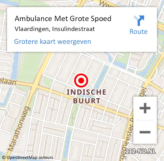 Locatie op kaart van de 112 melding: Ambulance Met Grote Spoed Naar Vlaardingen, Insulindestraat op 26 juli 2020 12:04