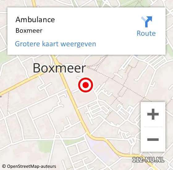 Locatie op kaart van de 112 melding: Ambulance Boxmeer op 26 juli 2020 12:39