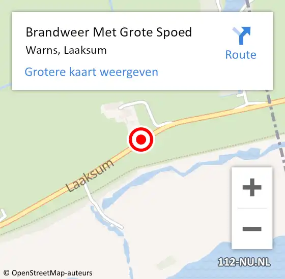 Locatie op kaart van de 112 melding: Brandweer Met Grote Spoed Naar Warns, Laaksum op 26 juli 2020 13:47