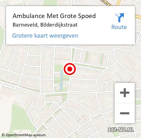 Locatie op kaart van de 112 melding: Ambulance Met Grote Spoed Naar Barneveld, Bilderdijkstraat op 26 juli 2020 16:23