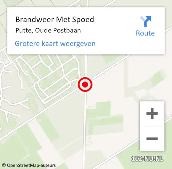 Locatie op kaart van de 112 melding: Brandweer Met Spoed Naar Putte, Oude Postbaan op 26 juli 2020 17:27